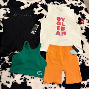 Cyclebar Apparel Set - Black, White, Green, Orange